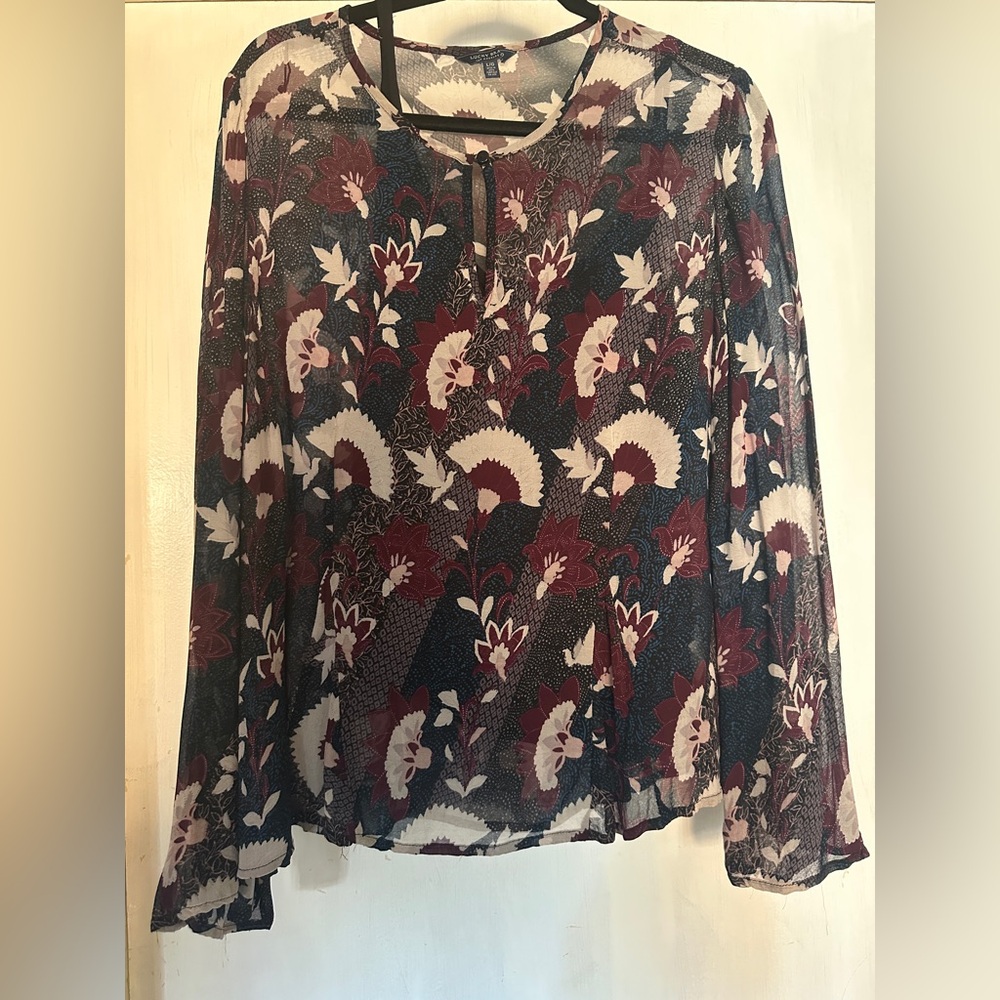 🍀Lucky Brand Boho Long Bell Sleeve Blouse